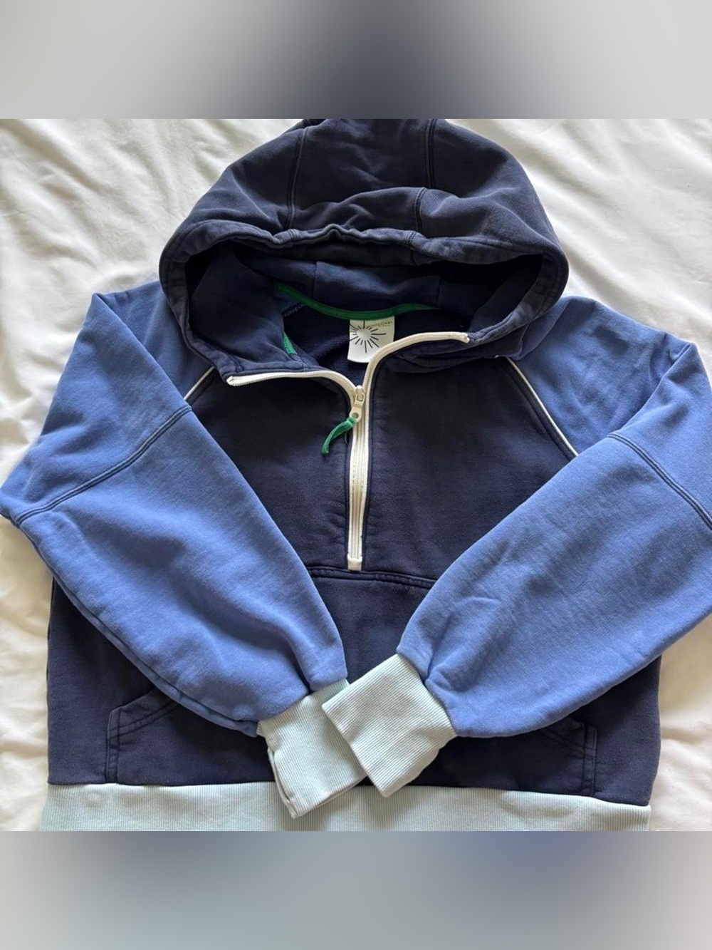 Offline By Aerie Women’s Hoodie XL Blue Colorblock Half Zip